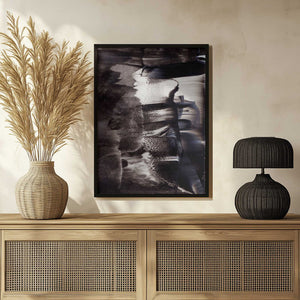 Tablou înramat „Monochrome Textures And Fluid Brushstrokes” de uplusmestudio