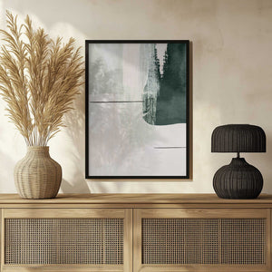 Tablou înramat „Abstract Shapes in Green-2” de Sally Ann Moss