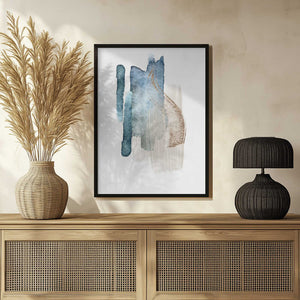 Tablou înramat „Atlantic Blue Abstract-2” de Sally Ann Moss