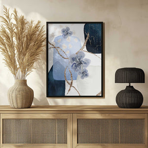 Tablou înramat „Floral Blue-1” de Sally Ann Moss