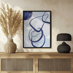 Tablou înramat „Lines of Blue-2” de Sally Ann Moss