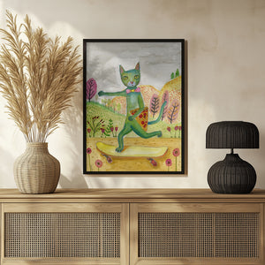 Tablou înramat „Pizza Cat” de Sharyn Bursic