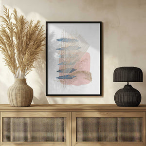 Tablou înramat „Soft Pink Blue 1” de Sally Ann Moss