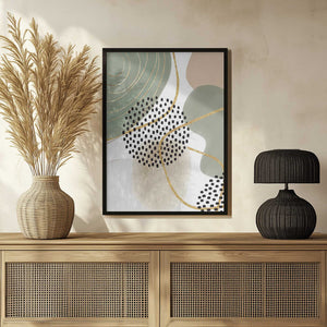Tablou înramat „Calm green 1” de Sally Ann Moss