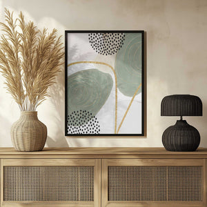 Tablou înramat „Calm green- 4” de Sally Ann Moss