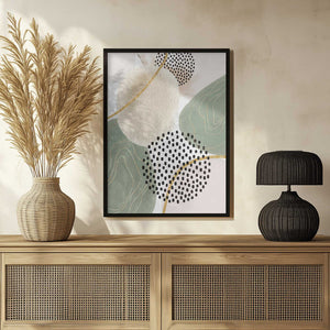 Tablou înramat „Calm green- 3” de Sally Ann Moss