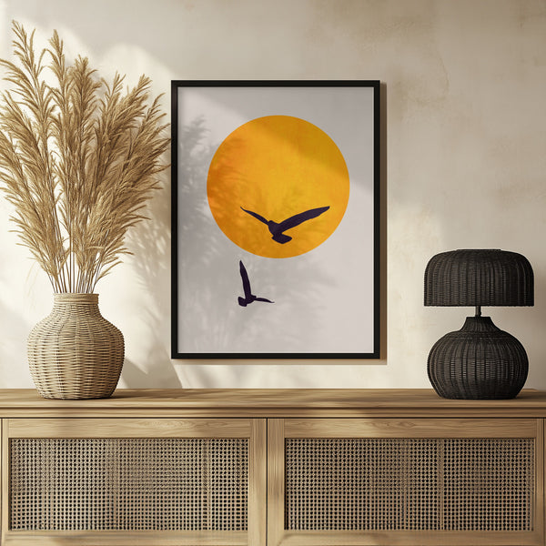 Tablou înramat „Birds In the Sky” de Kubistika