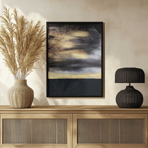 Tablou înramat „Black and Gold” de Alyson Storms