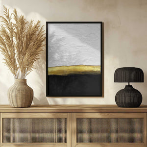 Tablou înramat „Black and White Golden Night” de Alyson Storms
