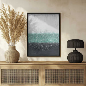 Tablou înramat „Crystal Rain Green” de Alyson Storms