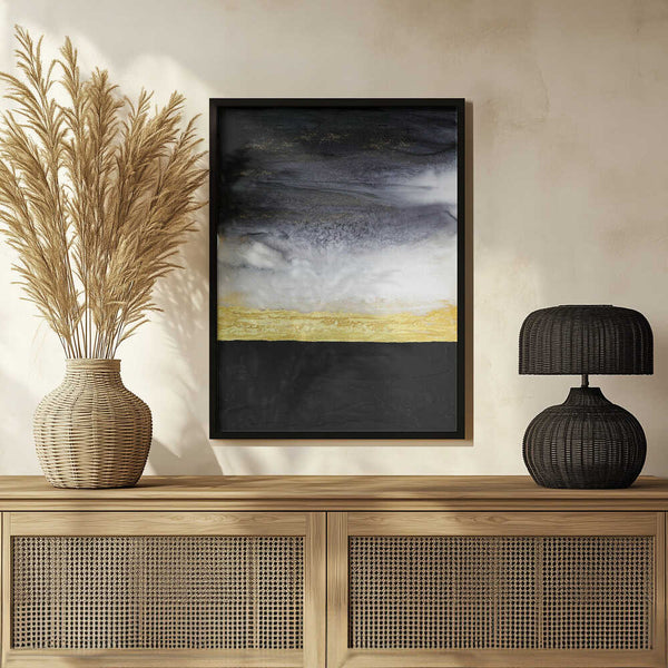 Tablou înramat „Noir and Gold” de Alyson Storms