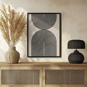 Tablou înramat „Black Arch Line Art” de Melloi Art Prints