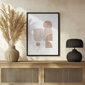 Tablou înramat „Beige Geometric Art” de Melloi Art Prints