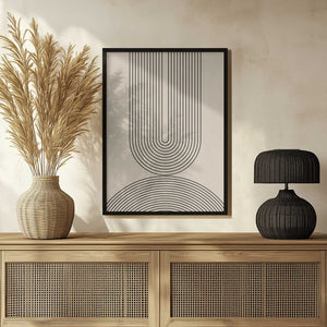 Tablou înramat „Black Line Art” de Melloi Art Prints