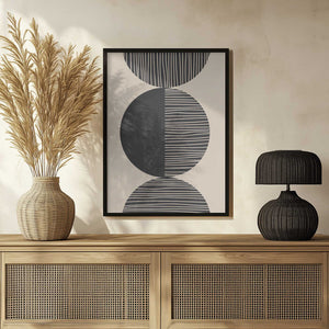 Tablou înramat „Black Circle Art” de Melloi Art Prints
