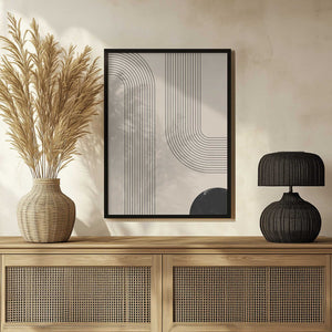Tablou înramat „Black Minimal Line Art” de Melloi Art Prints