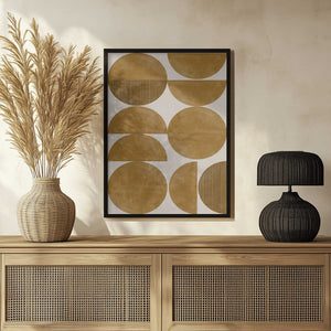 Tablou înramat „Golden Geometric Rhythm” de THE MIUUS STUDIO