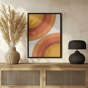 Tablou înramat „Retro Sunburst Waves” de THE MIUUS STUDIO