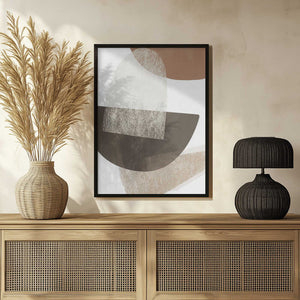 Tablou înramat „Earth Tone Geometric Art” de Melloi Art Prints