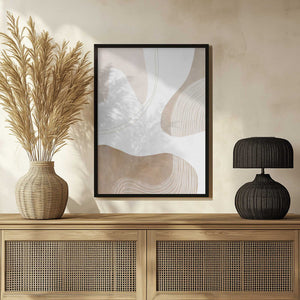 Tablou înramat „Abstract Earth Tones with Organic Lines” de Melloi Art Prints
