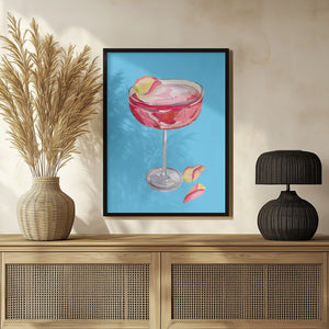 Tablou înramat „Sparkling Rose Gin Cocktail” de Alice Straker