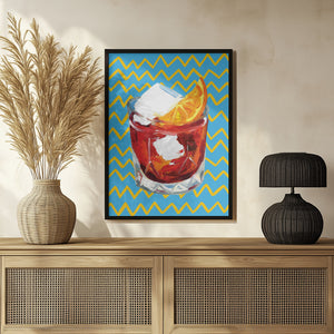 Tablou înramat „Negroni Blue” de Alice Straker