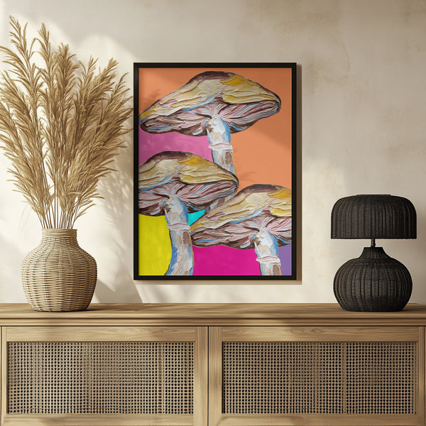 Tablou înramat „Psychedelic Mushrooms” de Alice Straker