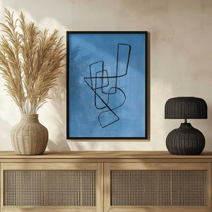 Tablou înramat „Pastel Blue Circuit” de Ejaaz Haniff