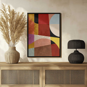 Tablou înramat „Warm Colors Bauhaus Geometry2” de Ana Rut Bre