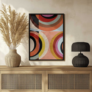 Tablou înramat „Warm Colors Bauhaus Geometry3” de Ana Rut Bre