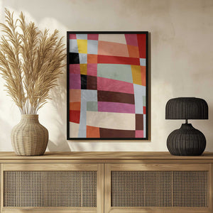 Tablou înramat „Warm Colors Bauhaus Geometry4” de Ana Rut Bre