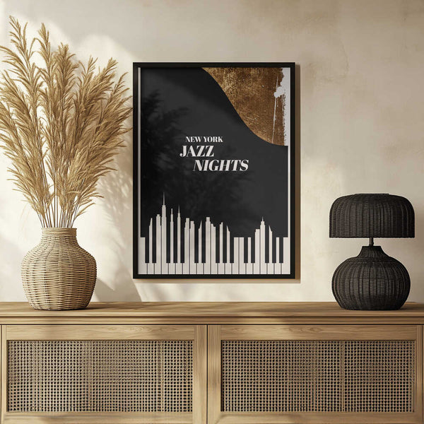 Tablou înramat „Jazz Nights” de Kubistika