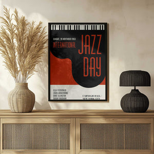 Tablou înramat „Jazzy Days   Dark Red” de Kubistika