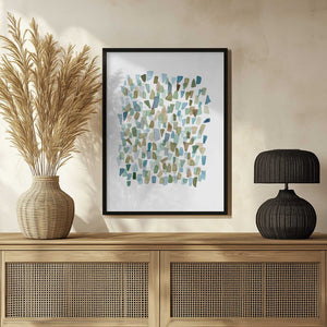 Tablou înramat „Green Mossy Seaglass” de Louise van Terheijden
