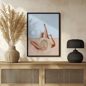 Tablou înramat „Poolside Girl” de Ivy Green Illustrations