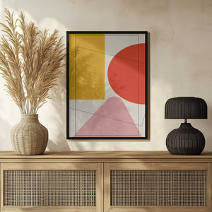 Tablou înramat „Four Triangles” de Oju Design
