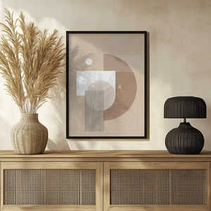 Tablou înramat „Neutral Semicircles Poster” de Elena Ristova