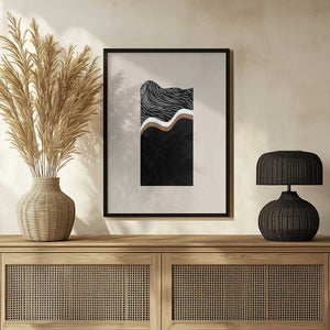 Tablou înramat „Monochrome Waves” de Elena Ristova