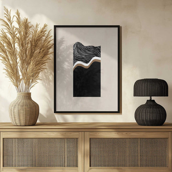 Tablou înramat „Monochrome Waves” de Elena Ristova