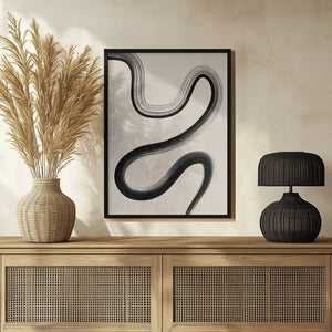Tablou înramat „Black Brush Stroke Art” de Elena Ristova