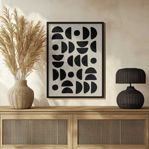 Tablou înramat „Geometric Semi Circles Pattern” de Elena Ristova