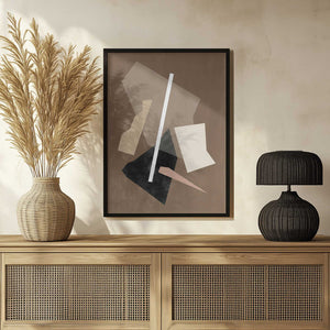 Tablou înramat „Brown Paper Cuts Painting” de Elena Ristova