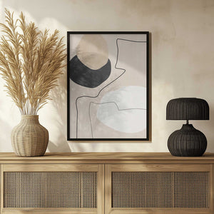 Tablou înramat „Organic Shapes &amp; Lines Painting” de Elena Ristova