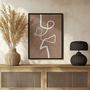 Tablou înramat „White Single Line Artwork” de Elena Ristova