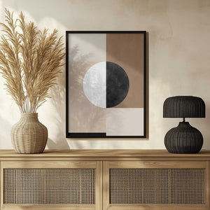 Tablou înramat „Geometric Shapes with a Central Circle” de Elena Ristova