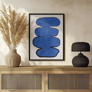 Tablou înramat „Blue Enigma Shape” de Elena Ristova