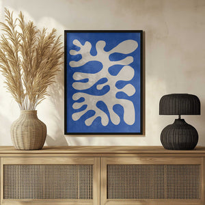 Tablou înramat „Organic Blue Shapes” de Elena Ristova