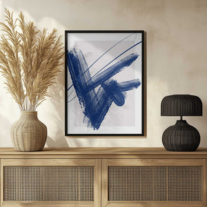 Tablou înramat „ Bold Blue Brushstrokes” de Elena Ristova