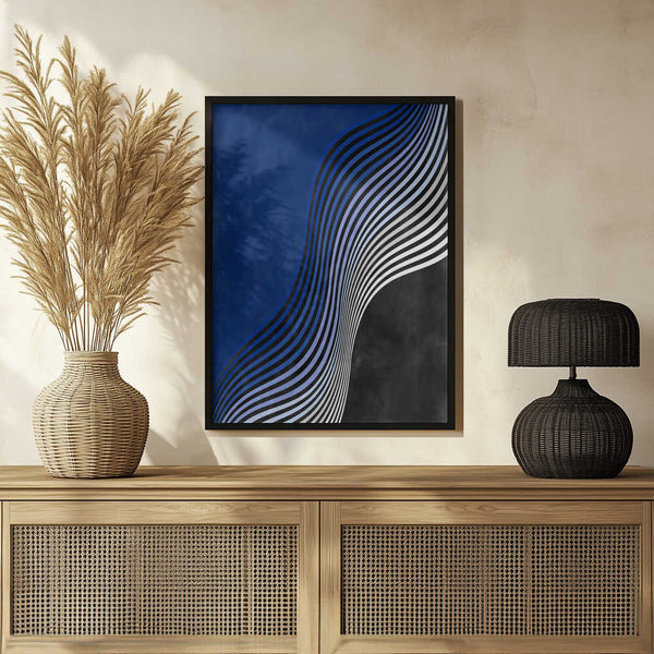 Tablou înramat „Waves of Contrast” de Elena Ristova