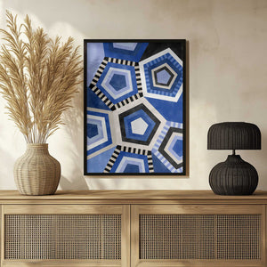 Tablou înramat „Geometric Pattern With Hexagonal Shape” de Elena Ristova